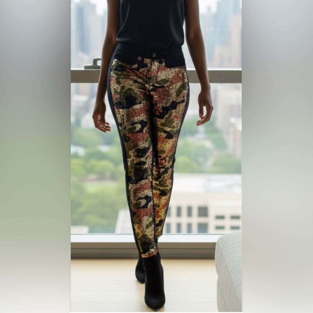 Sequin Camo Jeans - Picture 1 of 15